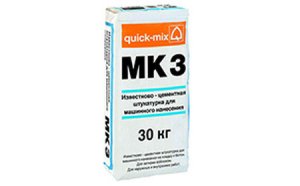 Известково-цементная штукатурка для машинного нанесения quick-mix MK 3 (неводоотталкивающая), 30 кг