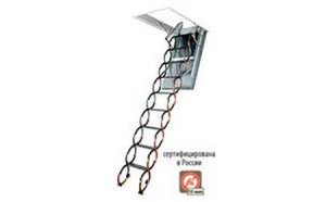 Металлическая лестница FAKRO LSF, высота 3000 мм, размер люка 500*800 мм