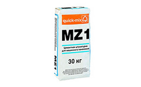 Цементная штукатурка для машинного нанесения quick-mix MZ 1 h (гидрофобная), 30 кг