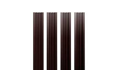 Штакетник прямоугольный Grand Line PE dp 0,45 коричневый, 1,5 м