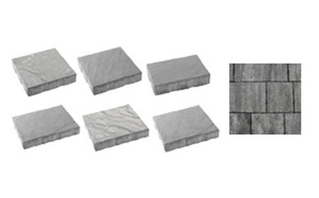 Тротуарная плитка ВЫБОР Антара Исскуственный камень 1АН.6, Шунгит (в комплекте 11 камней)
